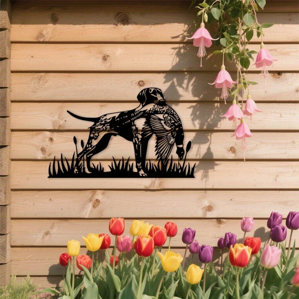 Hunting Dog Outdoor - CIFBUY Hiasan Dinding Logam Siluet Anjing