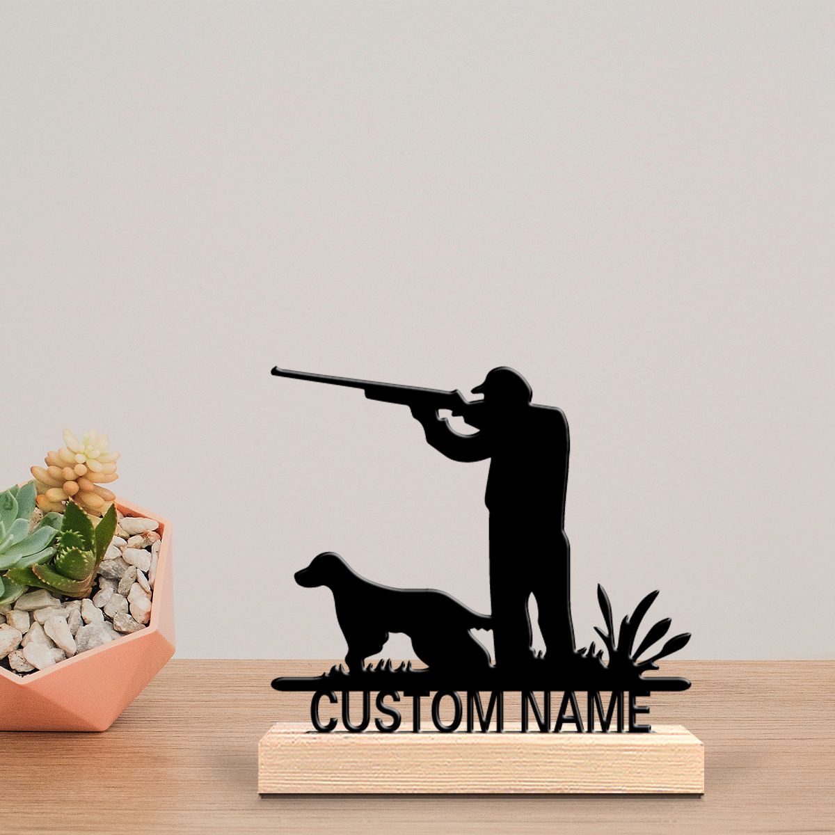 Hunting Dog Outdoor - 1pc Patung Logam Berbentuk Pemburu dan