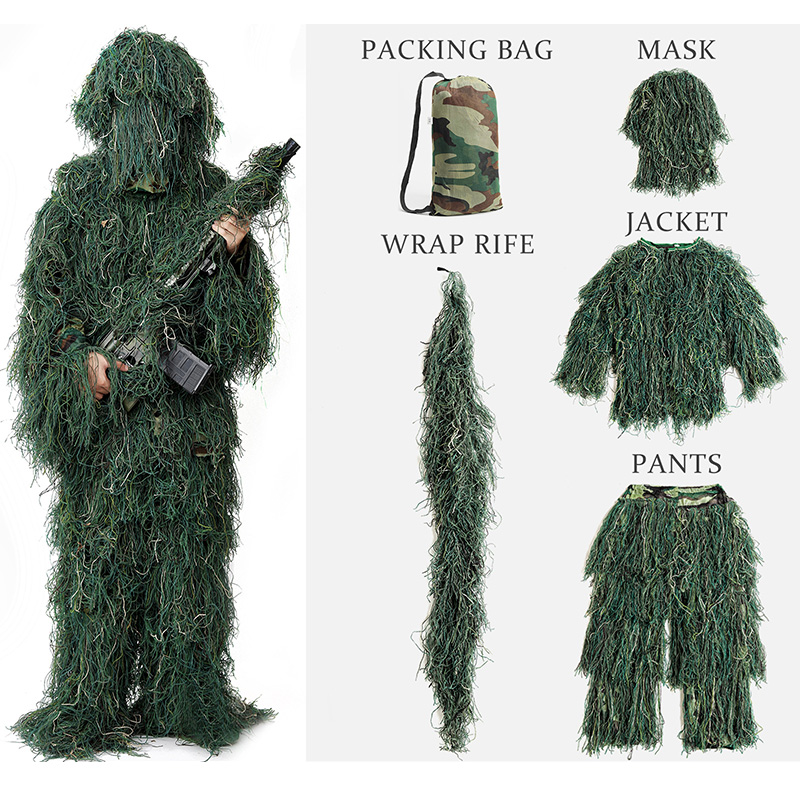 Pakaian Ghillie untuk dewasa,  - Ghillie Suit Woodland ulasan dan harga