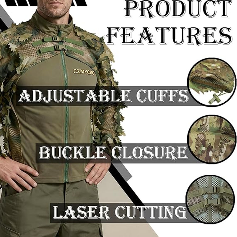 Jaket Kamuflase Daun Gaya Cape - Ghillie Suit Woodland ulasan dan harga