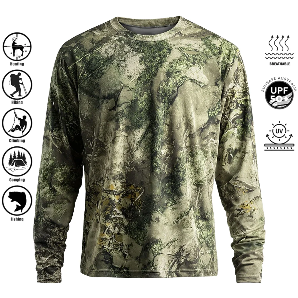 Kaos Lengan Panjang Pria, Baha - Outdoor Hunting T Shirts ulasan dan harga