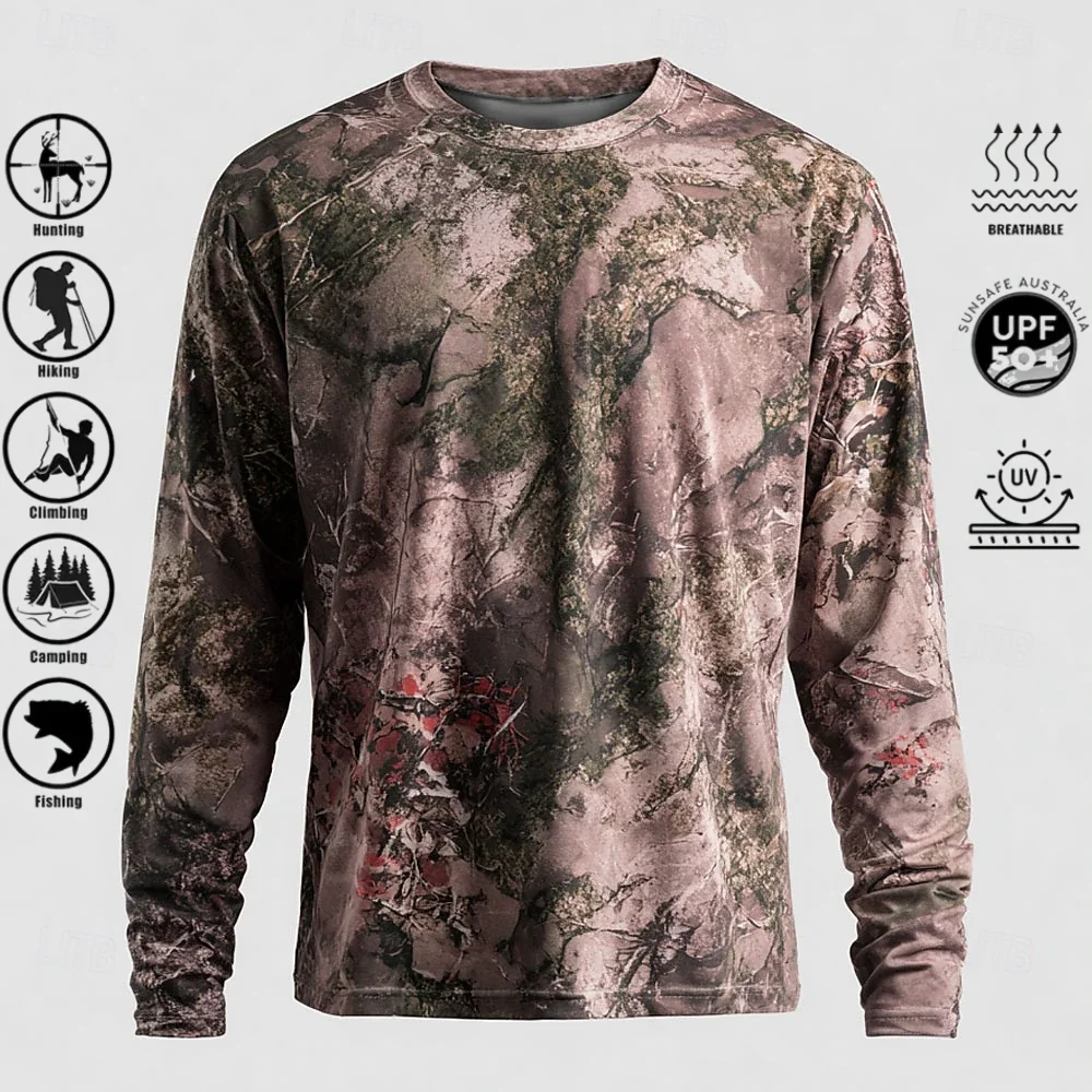 Kaos Lengan Panjang Pria, Baha - Outdoor Hunting T Shirts ulasan dan harga
