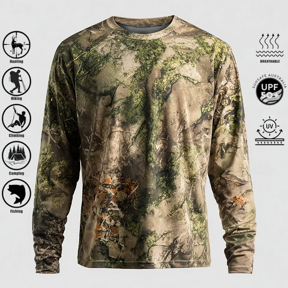 Kaos Lengan Panjang Pria, Baha - Outdoor Hunting T Shirts ulasan dan harga