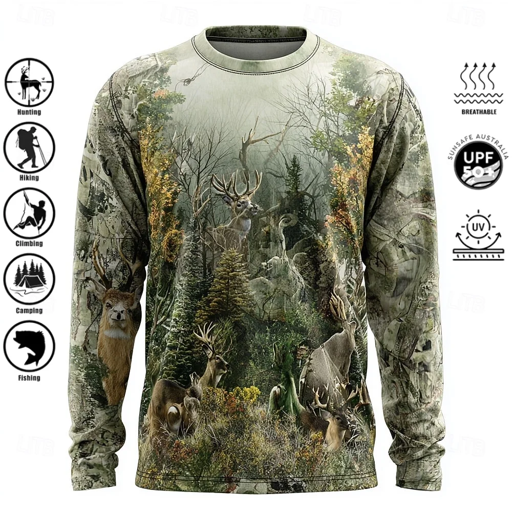 Kaos Lengan Panjang Pria, Baha - Outdoor Hunting T Shirts ulasan dan harga