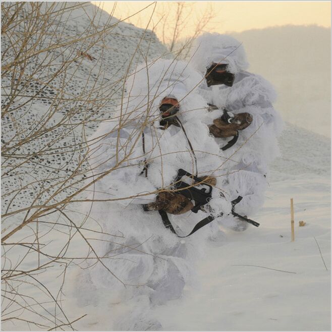 Setelan Ghillie Salju Putih 3D - Ghillie Suit Woodland ulasan dan harga