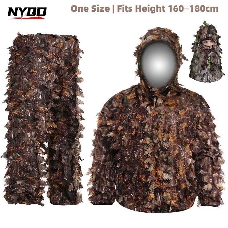 Pakaian Kamuflase Berburu 3D L - Ghillie Suit Woodland ulasan dan harga