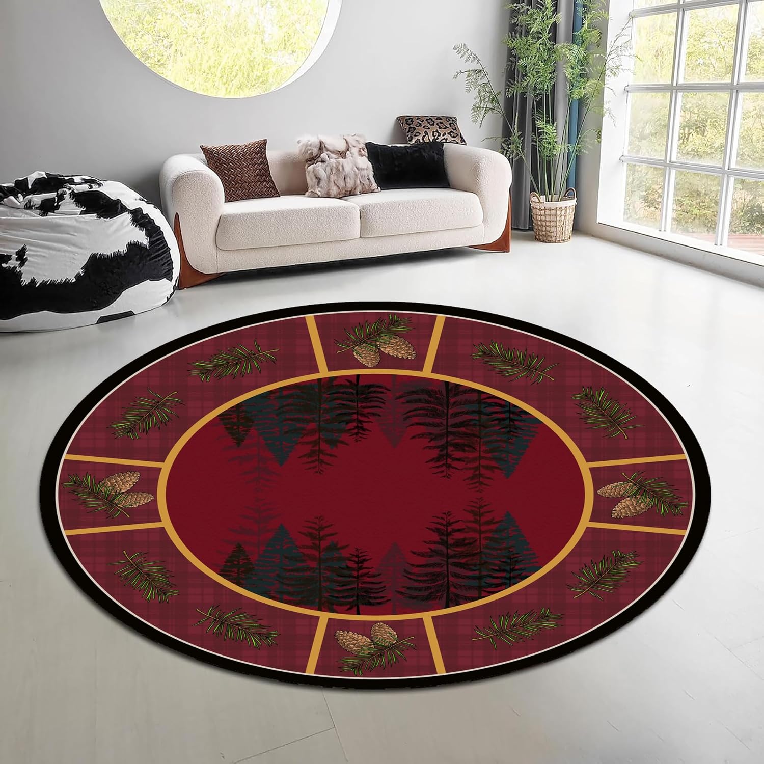 Karpet Bundar Motif Alam Hutan - Hunting Outdoor Rug ulasan dan harga